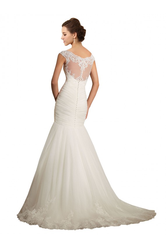 Boutique Ivoire Sirène Bateau Tulle Dentelle Robes de mariée