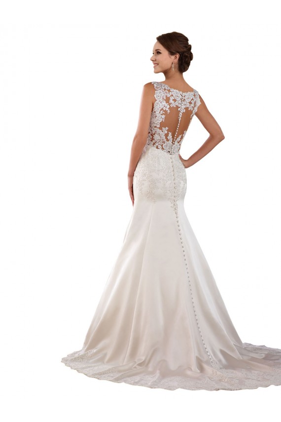 Boutique Ivoire Sirène Col V Satiné Classique Robes de mariée