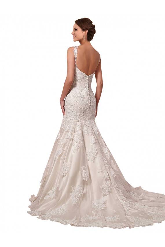 Boutique Ivoire Sirène Col V Tulle Dentelle Robes de mariée