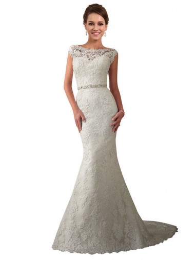 Boutique Ivoire Sirène Illusion Tulle Dentelle Robes de mariée