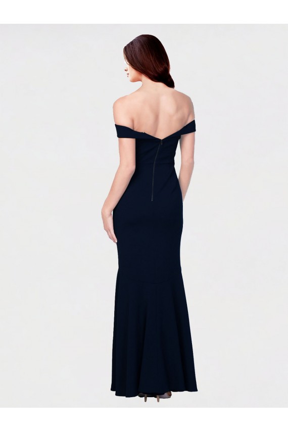 Boutique Ivoire Sirène Épaule Dénudée Crêpe Stretch Longue Formelles Robes demoiselle d'honneur / Robes de soirée / Robes de bal