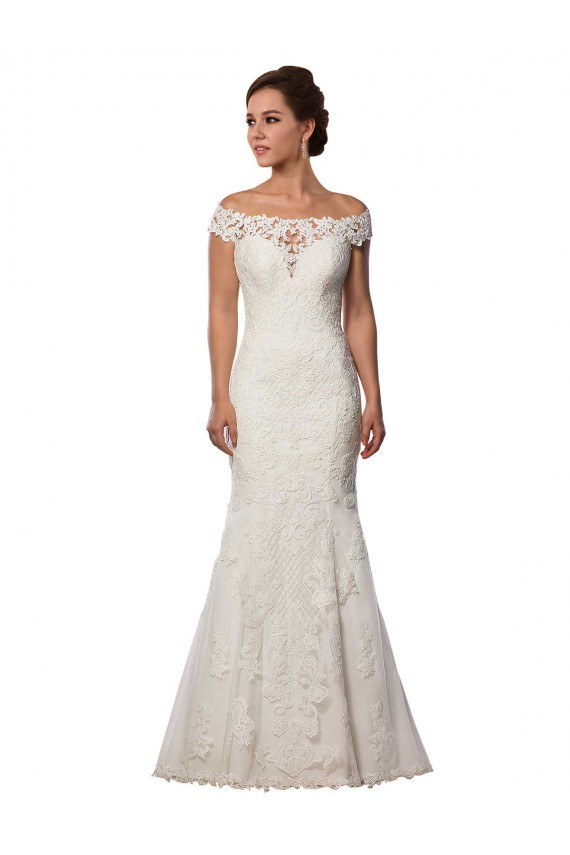 Boutique Ivoire Sirène Épaule Dénudée Dentelle Boho Robes de mariée