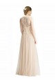 Boutique Ivoire Trapèze Bateau Illusion Tulle Dentelle Longue Robes demoiselle d'honneur
