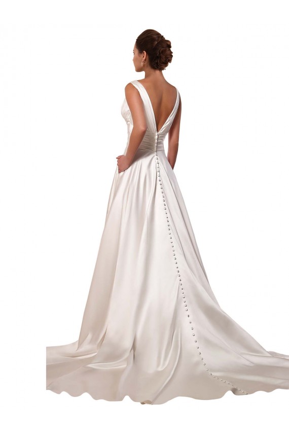 Boutique Ivoire Trapèze Col V Satiné Robes de mariée