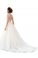 Boutique Ivoire Trapèze Illusion Traîne cathédrale Tulle Dentelle Plage Robes de mariée