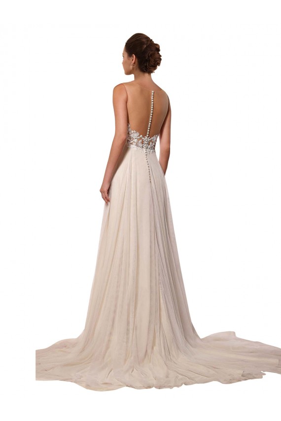 Boutique Ivoire Trapèze Illusion Tulle Dentelle Robes de mariée