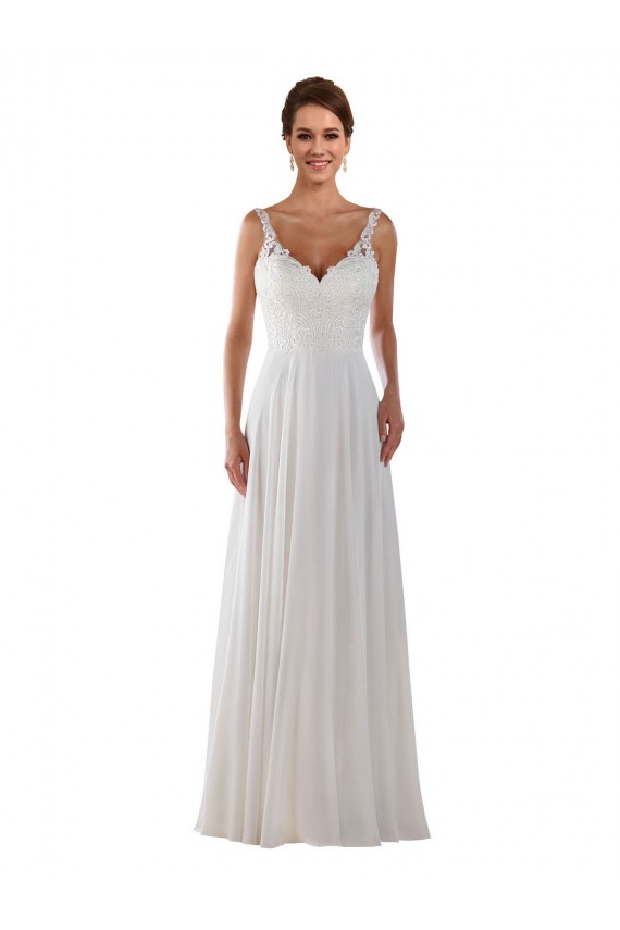 Boutique Ivoire Trapèze Mousseline Classique Boho Robes de mariée