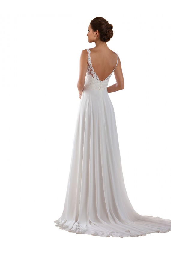 Boutique Ivoire Trapèze Mousseline Classique Boho Robes de mariée