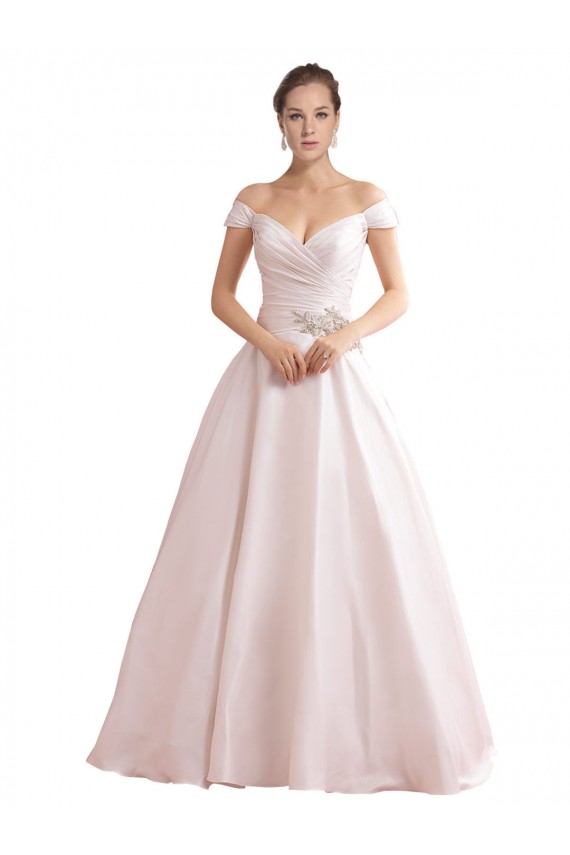 Boutique Ivoire Trapèze Épaule Dénudée Satiné Robes de mariée