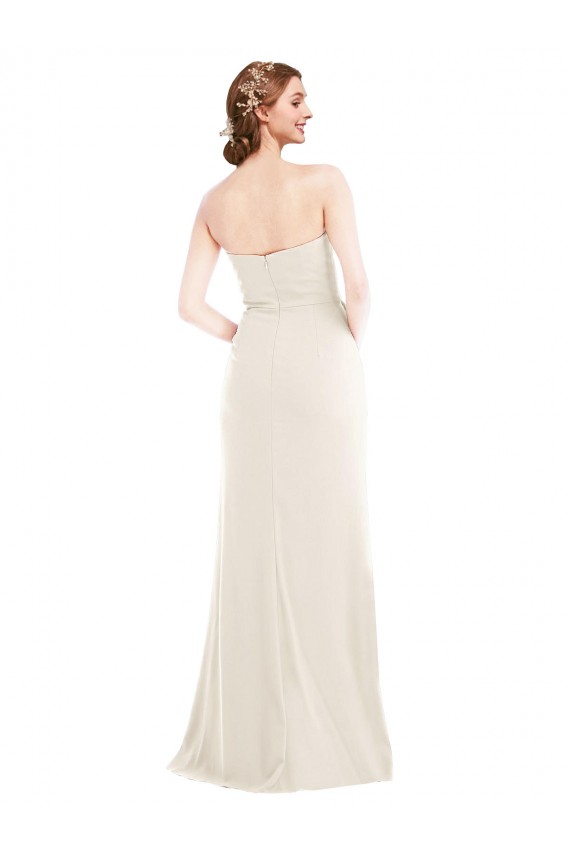 Boutique Ivoire Trompette Sans bretelle Crêpe Stretch Longue Robes demoiselle d'honneur / Robes de bal