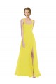 Boutique Jaune Trapèze Bretelles spaghetti Mousseline Longue Robes demoiselle d'honneur