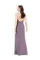 Boutique Lavande foncée Colonne Mousseline Longue Formelles Robes demoiselle d'honneur / Robes de soirée