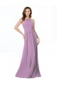Boutique Lavande foncée Trapèze Licou Mousseline Longue Robes demoiselle d'honneur