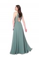 Boutique Lavande foncée Trapèze Licou Mousseline Longue Robes demoiselle d'honneur