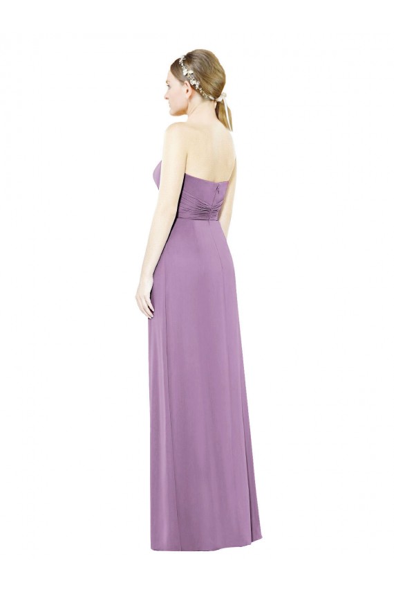 Boutique Lavande foncée Trapèze Mousseline Longue Robes demoiselle d'honneur