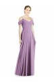 Boutique Lavande foncée Trapèze Épaule Dénudée Bretelles spaghetti Mousseline Longue Robes demoiselle d'honneur