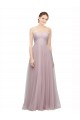 Boutique Light Lilac Trapèze Tulle Dentelle Longue Robes demoiselle d'honneur