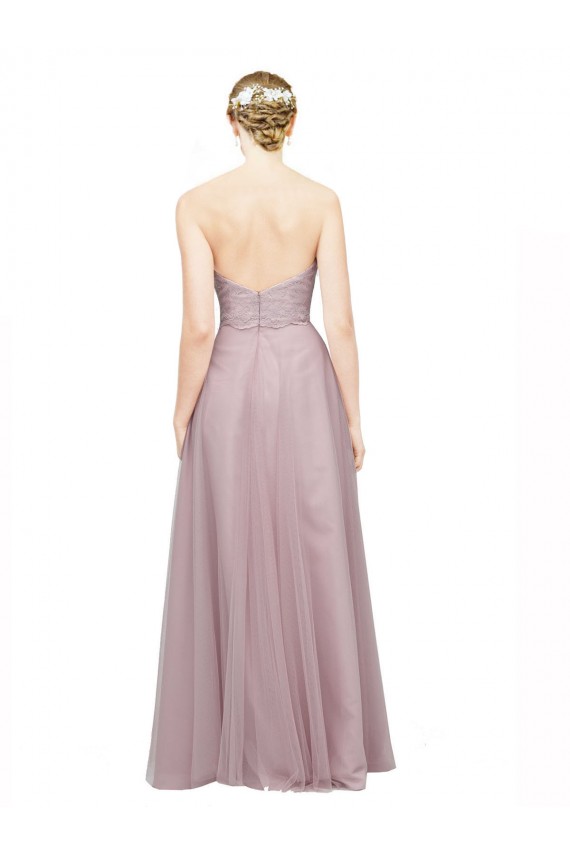 Boutique Light Lilac Trapèze Tulle Dentelle Longue Robes demoiselle d'honneur