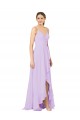 Boutique Lilas Fourreau Col V Mousseline Longue Asymétrique Robes demoiselle d'honneur