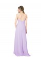 Boutique Lilas Fourreau Col V Mousseline Longue Asymétrique Robes demoiselle d'honneur