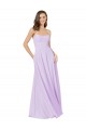 Boutique Lilas Trapèze Bretelles spaghetti Col Carré Mousseline Longue Robes demoiselle d'honneur