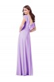 Boutique Lilas Trapèze Col V Mousseline Longue Robes demoiselle d'honneur
