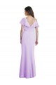 Boutique Lilas Trapèze Col V Mousseline Longue Robes demoiselle d'honneur