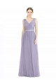 Boutique Lilas Trapèze Col V Tulle Longue Robes demoiselle d'honneur