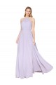 Boutique Lilas Trapèze Licou Col Haut Mousseline Longue Formelles Robes demoiselle d'honneur / Robes de soirée / Robes de bal