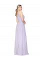 Boutique Lilas Trapèze Licou Col Haut Mousseline Longue Formelles Robes demoiselle d'honneur / Robes de soirée / Robes de bal