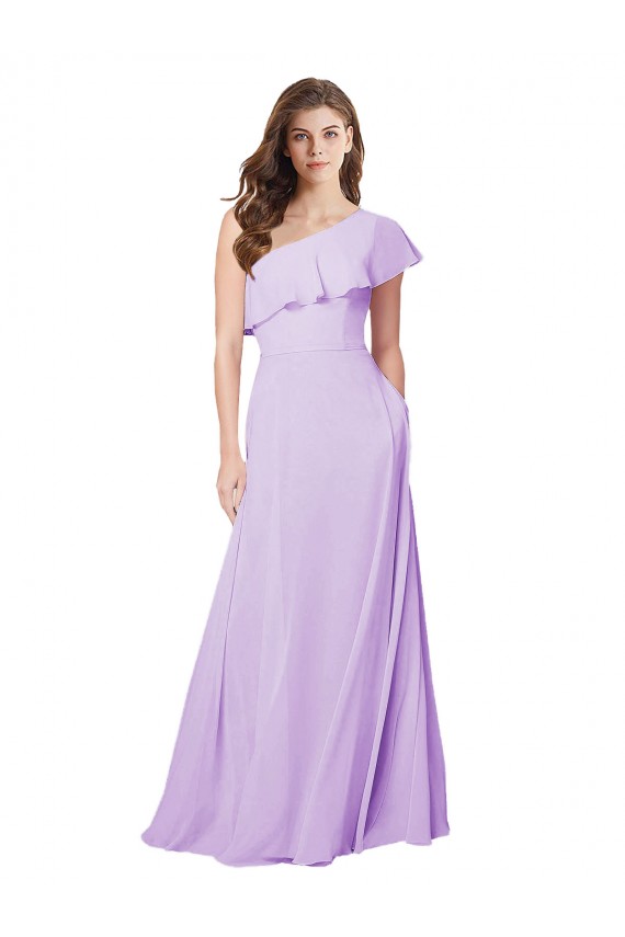 Boutique Lilas Trapèze Mousseline Longue Robes demoiselle d'honneur