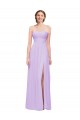 Boutique Lilas Trapèze Sans bretelle Mousseline Longue Robes demoiselle d'honneur