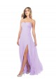 Boutique Lilas Trapèze Sans bretelle Mousseline Longue Robes demoiselle d'honneur