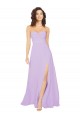 Boutique Lilas Trapèze Sans bretelle Mousseline Longue Robes demoiselle d'honneur