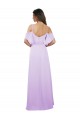Boutique Lilas Trapèze Épaule Dénudée Bretelles spaghetti Mousseline Longue Robes demoiselle d'honneur