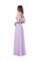 Boutique Lilas Trapèze Épaule Dénudée Sans bretelle Mousseline Longue Robes demoiselle d'honneur