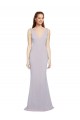 Boutique Lilas arctique Sirène Col V Crêpe Stretch Longue Formelles Robes demoiselle d'honneur / Robes de soirée / Robes de bal