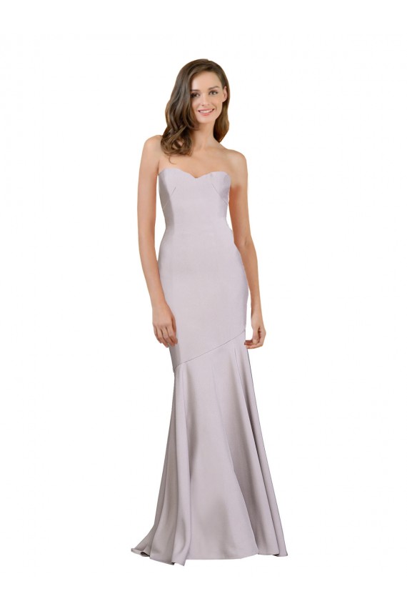 Boutique Lilas arctique Sirène Sans bretelle Crêpe Stretch Longue Robes demoiselle d'honneur / Robes de bal