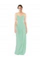 Boutique Menthe verte Fourreau Col V Mousseline Longue Robes demoiselle d'honneur