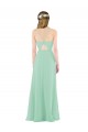 Boutique Menthe verte Fourreau Col V Mousseline Longue Robes demoiselle d'honneur