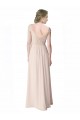 Boutique Menthe verte Trapèze Col V Mousseline Dentelle Longue Robes demoiselle d'honneur