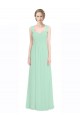 Boutique Menthe verte Trapèze Mousseline Dentelle Longue Robes demoiselle d'honneur