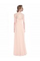 Boutique Menthe verte Trapèze Mousseline Dentelle Longue Robes demoiselle d'honneur