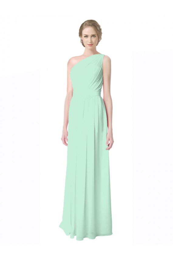 Boutique Menthe verte Trapèze Mousseline Longue Robes demoiselle d'honneur