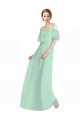 Boutique Menthe verte Trapèze Épaule Dénudée Bretelles spaghetti Mousseline Longue Robes demoiselle d'honneur