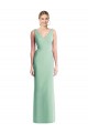 Boutique Menthe verte Trompette Col V Mousseline Longue Robes demoiselle d'honneur