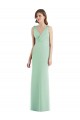 Boutique Menthe verte Trompette Col V Mousseline Longue Robes demoiselle d'honneur