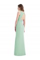Boutique Menthe verte Trompette Col V Mousseline Longue Robes demoiselle d'honneur