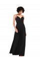 Boutique Noir Colonne Col V Mousseline Longue Formelles Robes demoiselle d'honneur / Robes de soirée