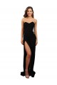 Boutique Noir Colonne Sans bretelle Col Haut Crêpe Stretch Longue Formelles Robes demoiselle d'honneur / Robes de soirée / Robes de bal